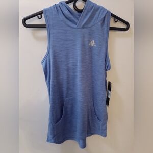 Adidas Purple Sleeveless Hoodie for Kids With Kangaroo Pocket Size Youth L/G NWT
